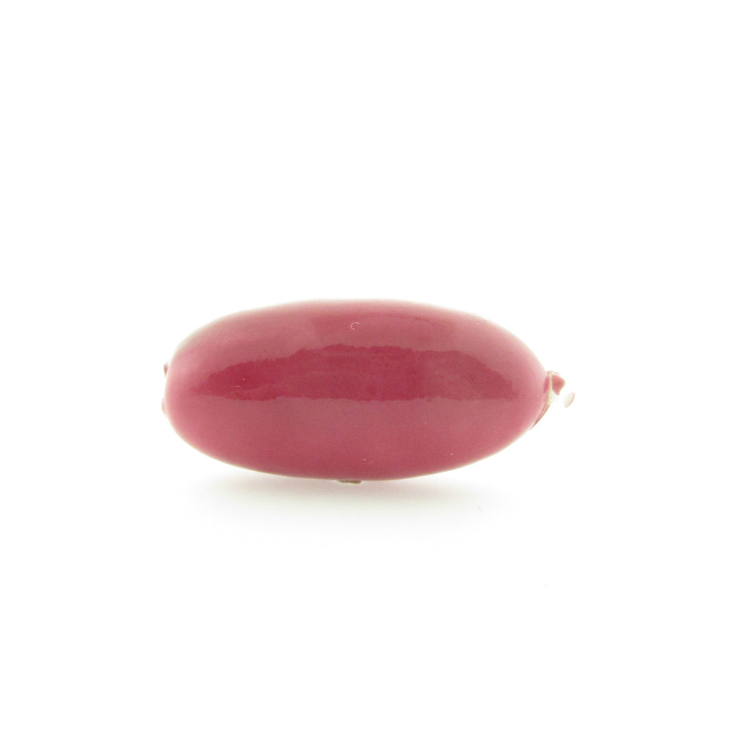 30X14MM Pink Paper Mache Oval Bead (12 pieces)