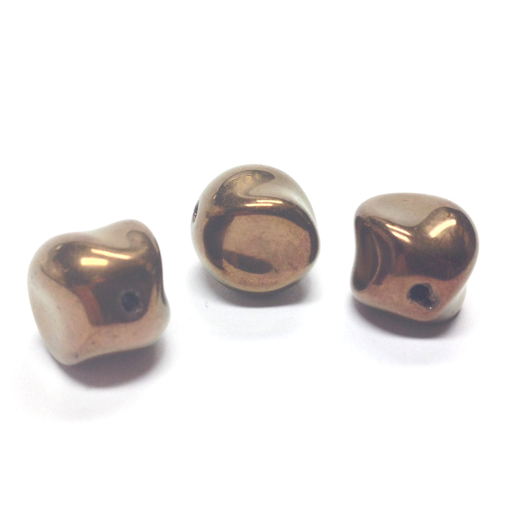 14MM Bronze Glass Nugget Bead (12 pieces)