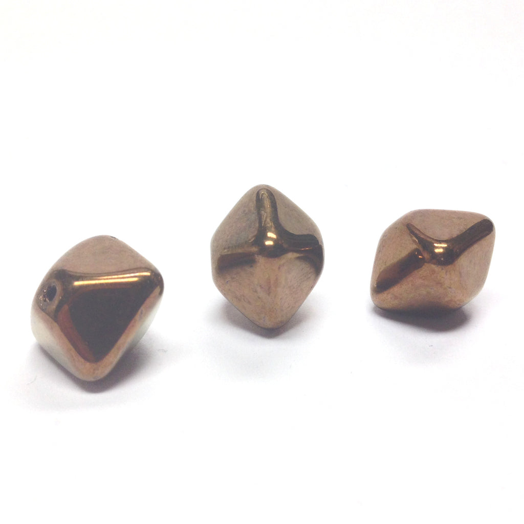 15X12MM Bronze Glass Pyramid Bead (12 pieces)