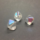 15X12MM Crystal Ab Glass Pyramid Bead (24 pieces)