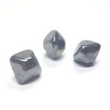 15X12MM Gunmetal Glass Pyramid Bead (24 pieces)