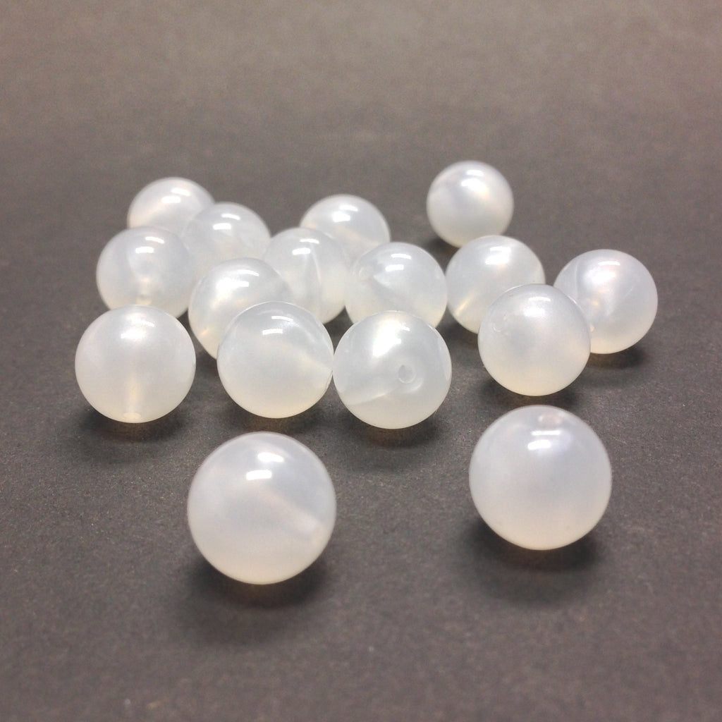 10MM White Opal Silk Beads (200 pieces)