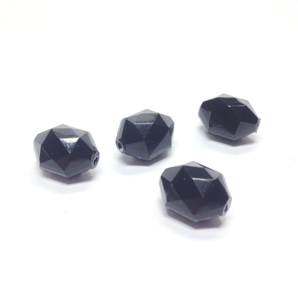14X10MM Black Faceted Bead (72 pieces)