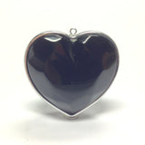29X28MM Black/Silver Heart Drop (12 pieces)