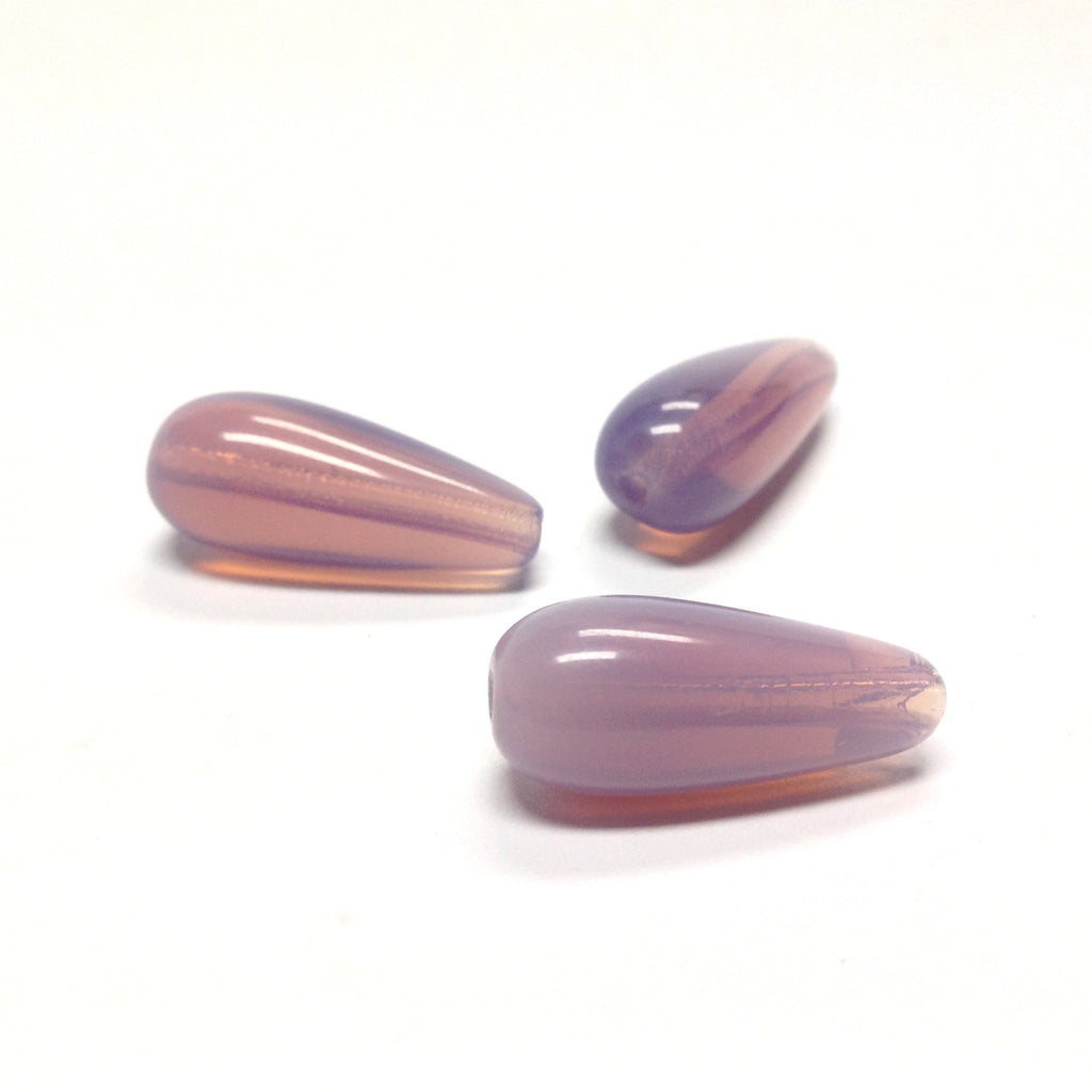 22X9MM Amethyst Opal Pear Glass Bead (12 pieces)
