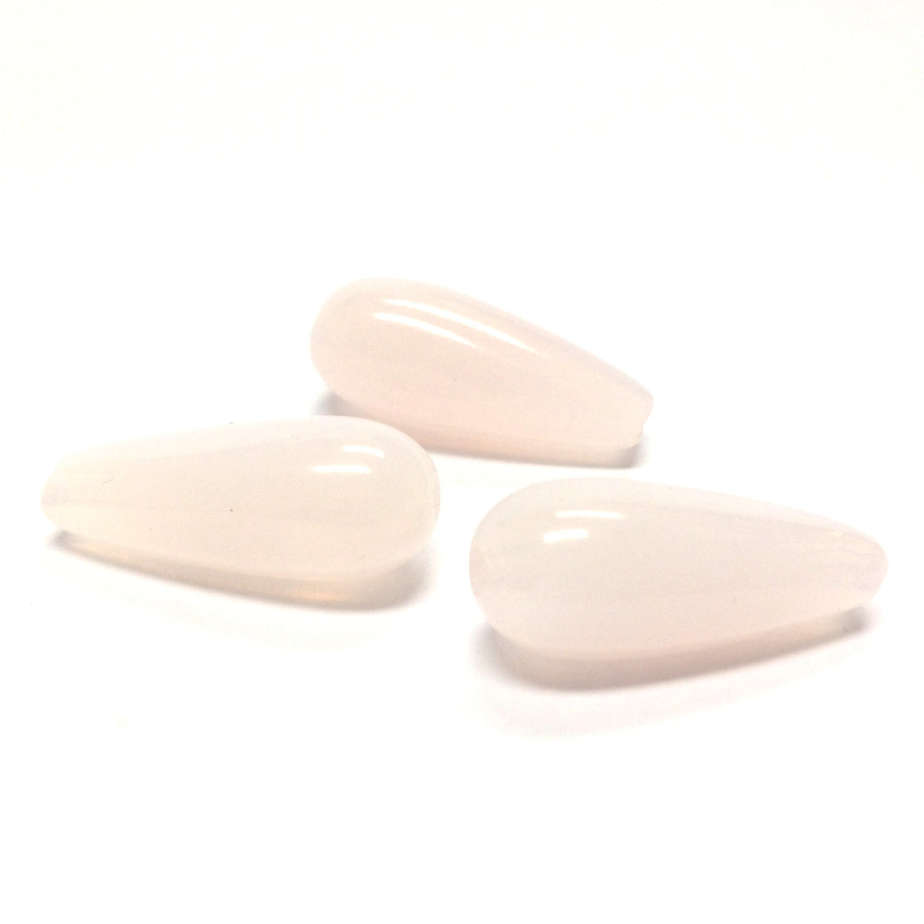 22X9MM Pink Opal Pear Glass Bead (12 pieces)