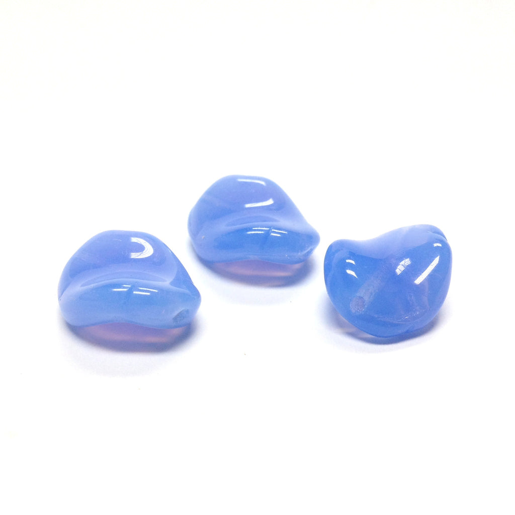 16X13MM Sapphire Opal Glass Flat Twist Bead (36 pieces)