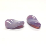 22X12MM Amethyst Opal Glass Long Twist Bead (24 pieces)