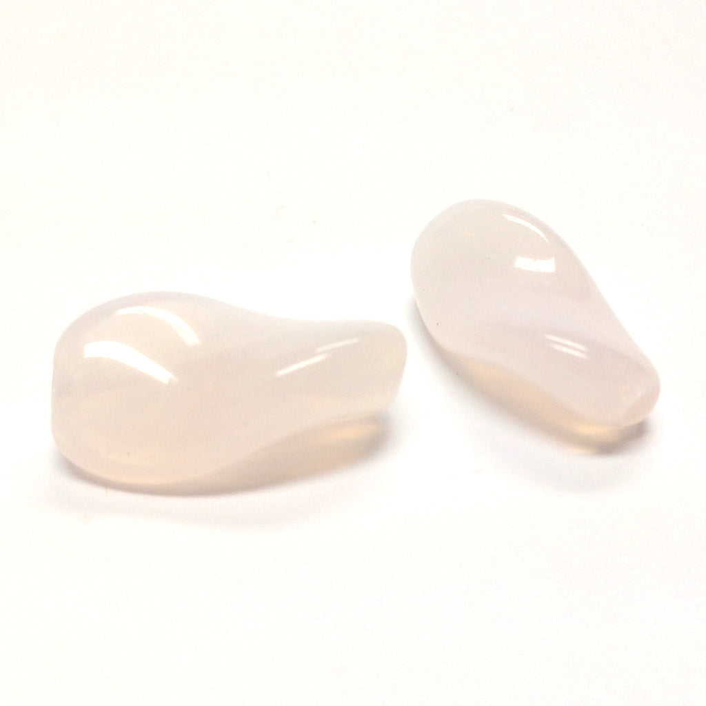 22X12MM Pink Opal Glass Long Twist Bead (24 pieces)