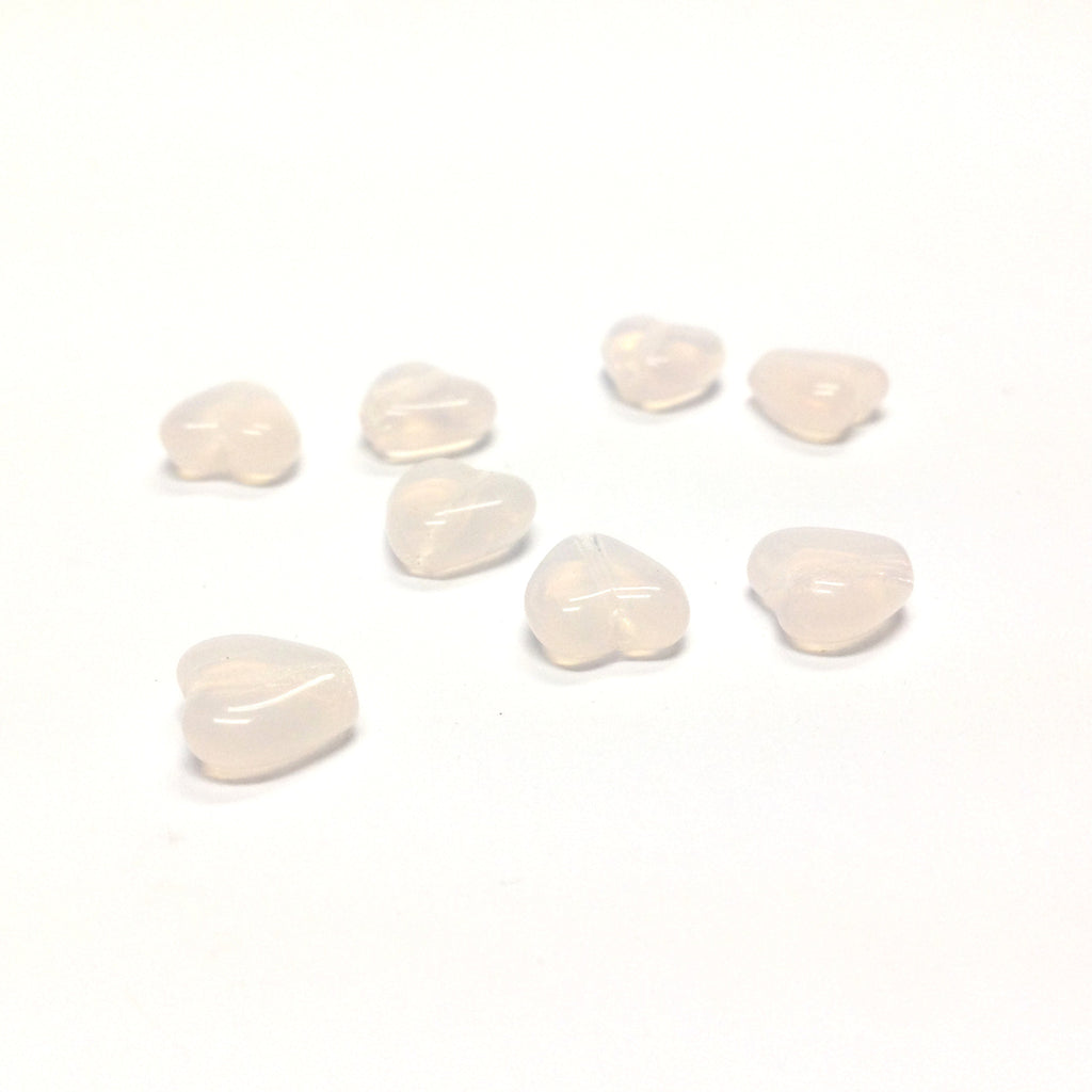 8MM Pink Opal Glass Heart Bead (144 pieces)