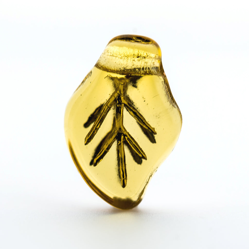 Topaz/Gold Antique Glass Leaf Drop (72 pieces)