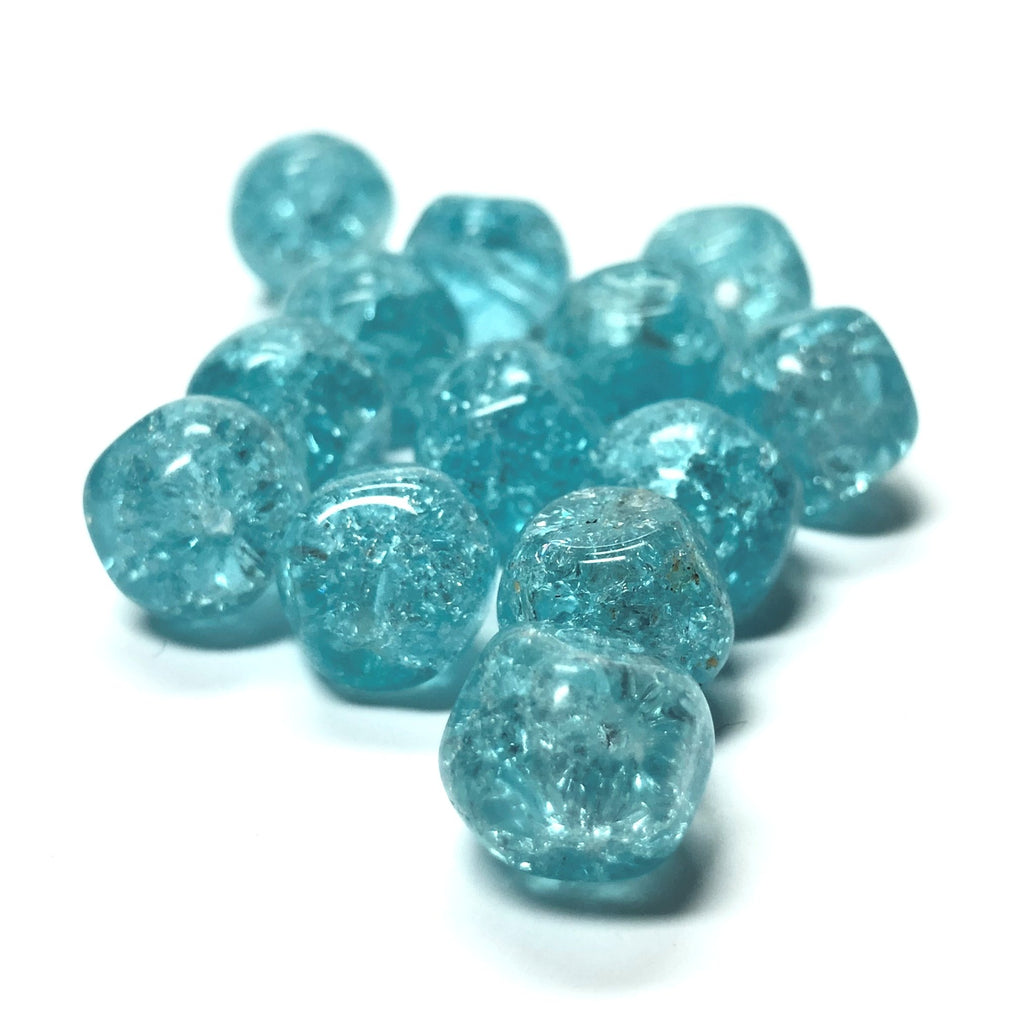 10MM Aqua Glass Nugget Bead (36 pieces)