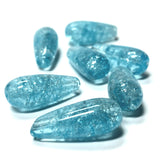 24X10MM Aqua Glass Pearshape Bead (12 pieces)