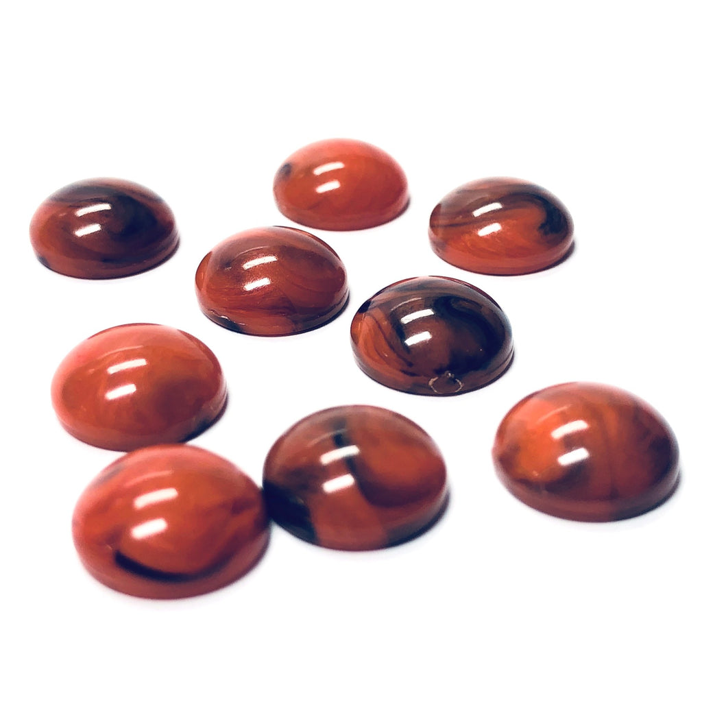 7MM Coral Matrix Color Round Acrylic Cab (1200 pieces)