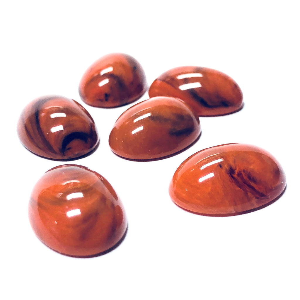 40X30MM Coral Matrix Color Oval Acrylic Cab (144 pieces)