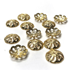 8MM Gold Plated Filigree Cap (250 pieces)