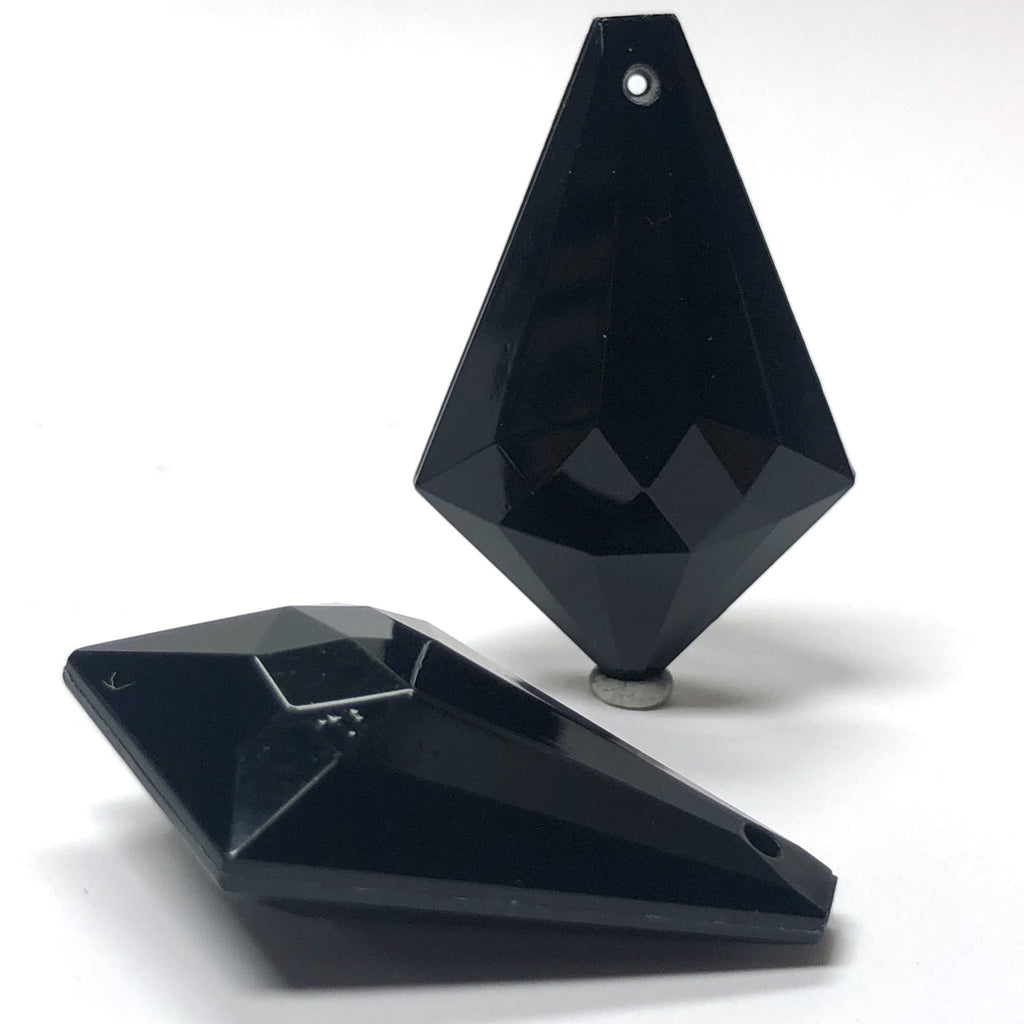 38X25MM Black Faceted Drop (12 pieces)