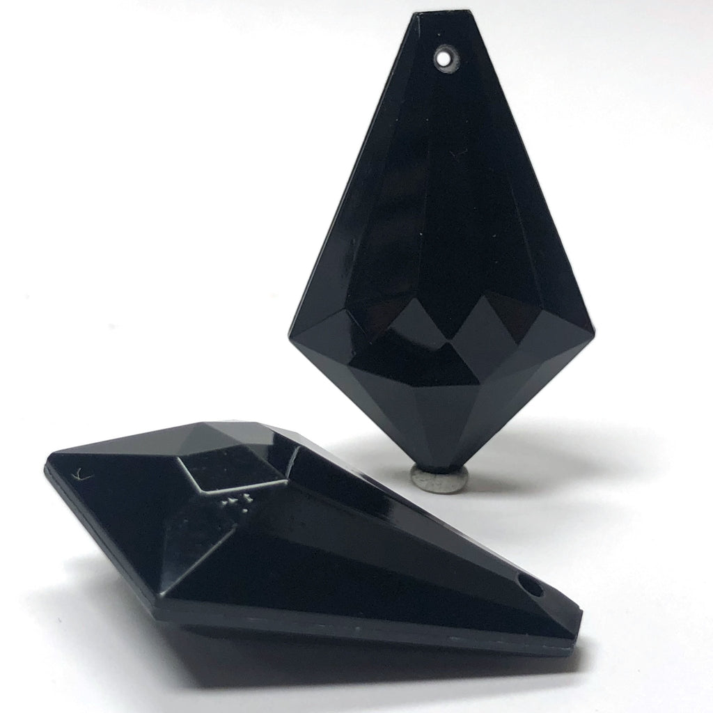 50X32MM Black Faceted Drop (12 pieces)