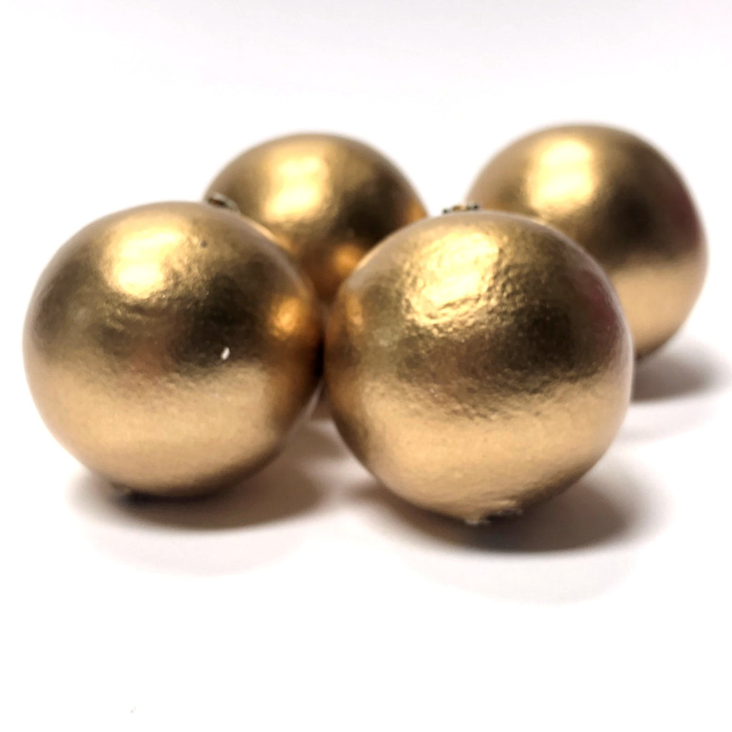 25MM Gold Paper Mache Bead (12 pieces)