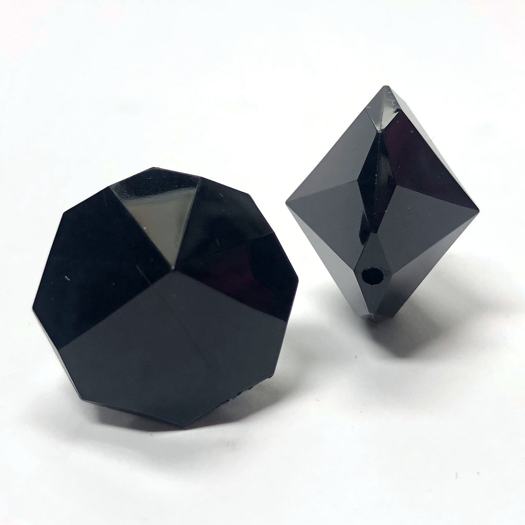 21X17MM Black Rivoli Acrylic Bead (12 pieces)