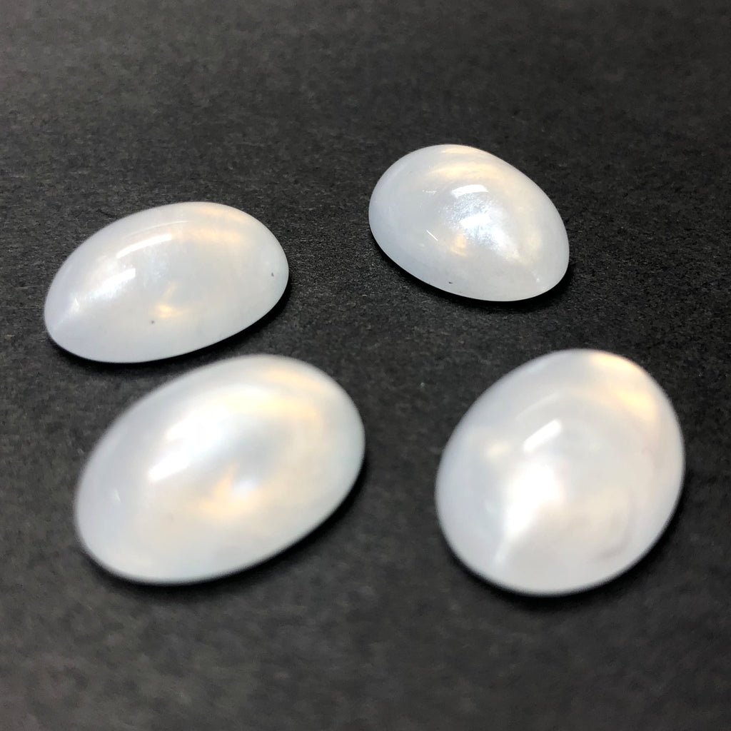 10X8MM White "Frost" Oval Acrylic Cab (12 pieces)