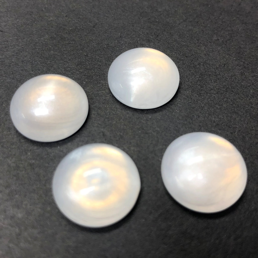 12MM White "Frost" Round Acrylic Cab (12 pieces)