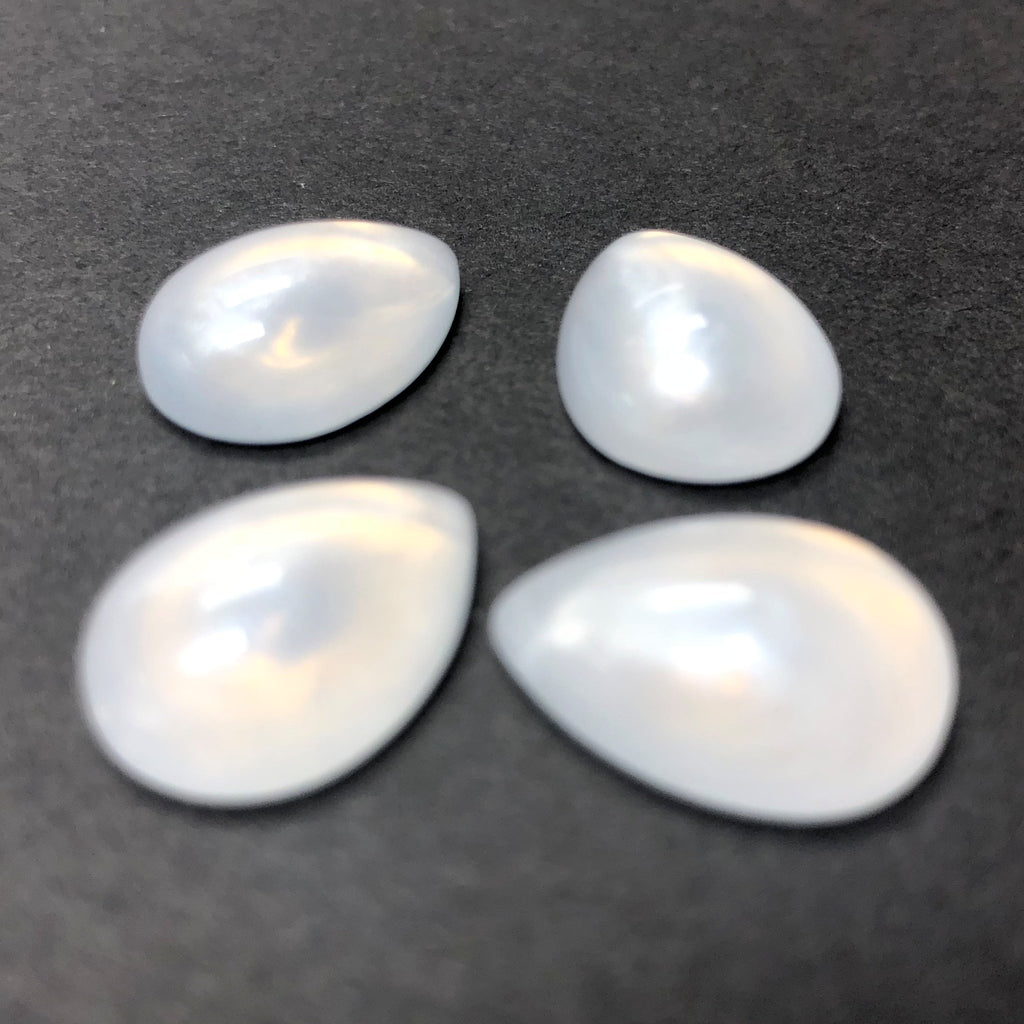 25X18MM White "Frost" Pear Acrylic Cab (12 pieces)