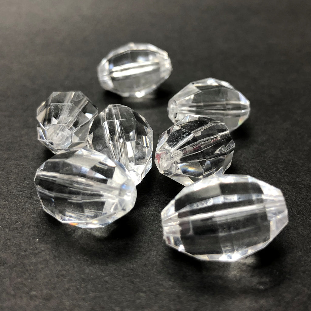 10X7MM Crystal Faceted Oval Acrylic Bead (72 pieces)