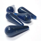 20X8MM Lapis Pear Acrylic Bead With Gold Fleck (72 pieces)
