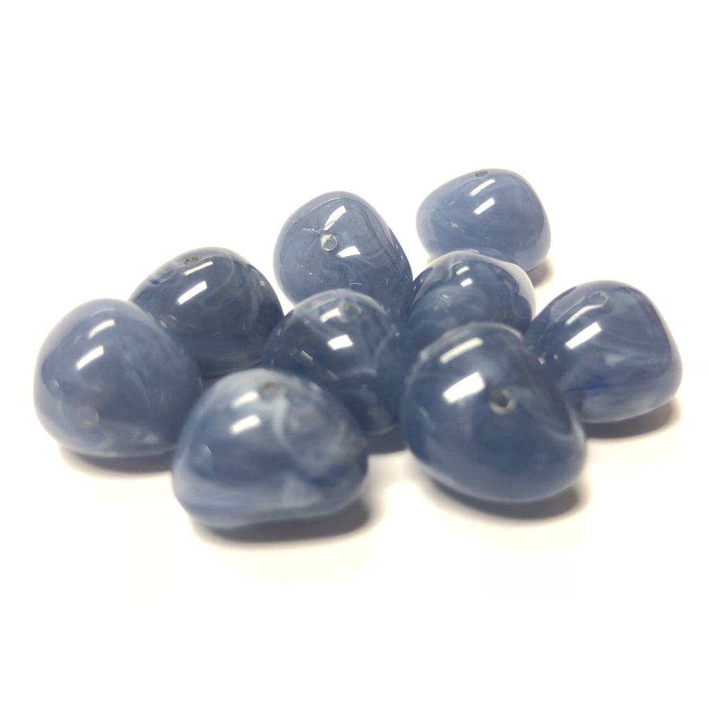 6X7MM Blue "Agate" Nugget Acrylic Bead (144 pieces)