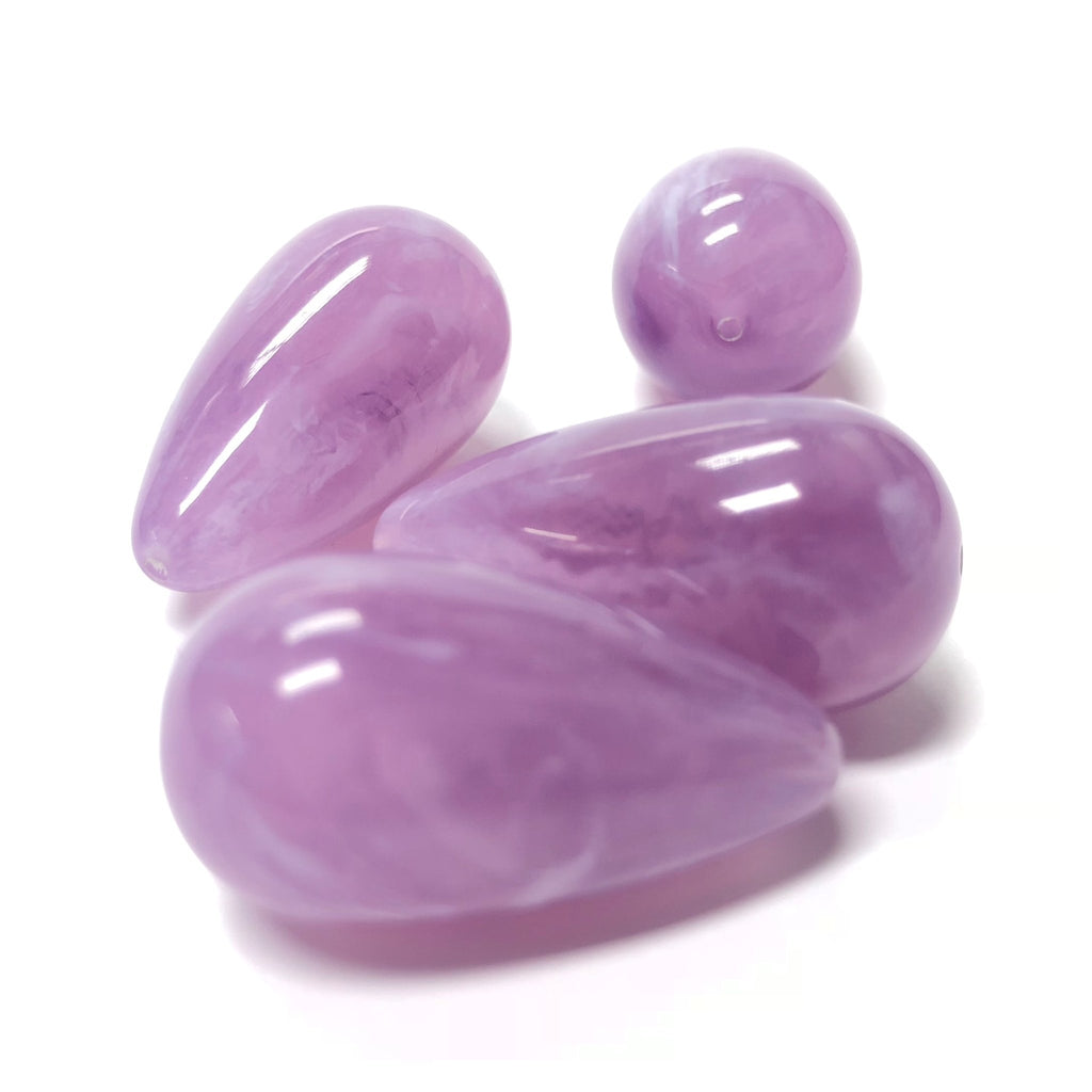 14X8MM Lilac"Agate" Pear Acrylic Bead (72 pieces)