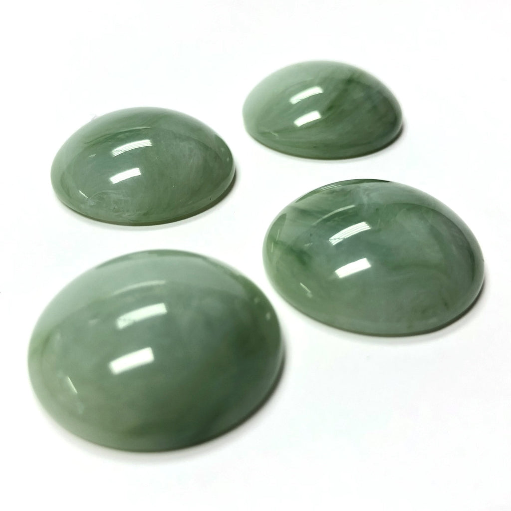 12MM Green "Agate" Round Acrylic Cab (72 pieces)