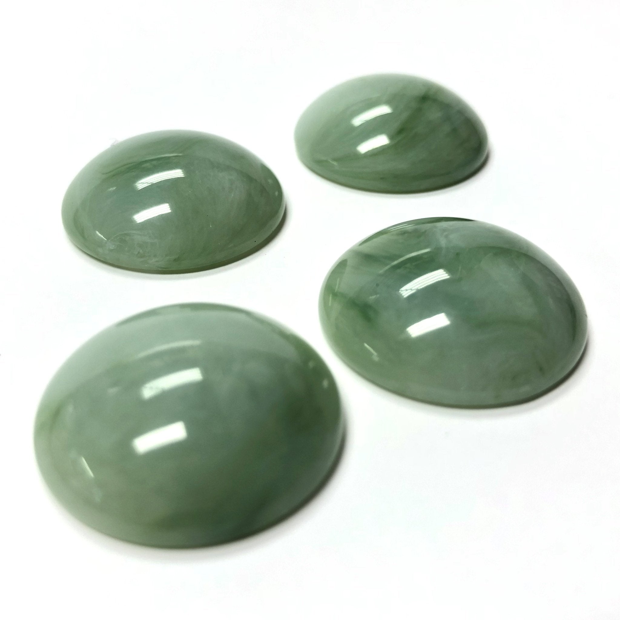 18MM Green "Agate" Round Acrylic Cab (36 pieces)