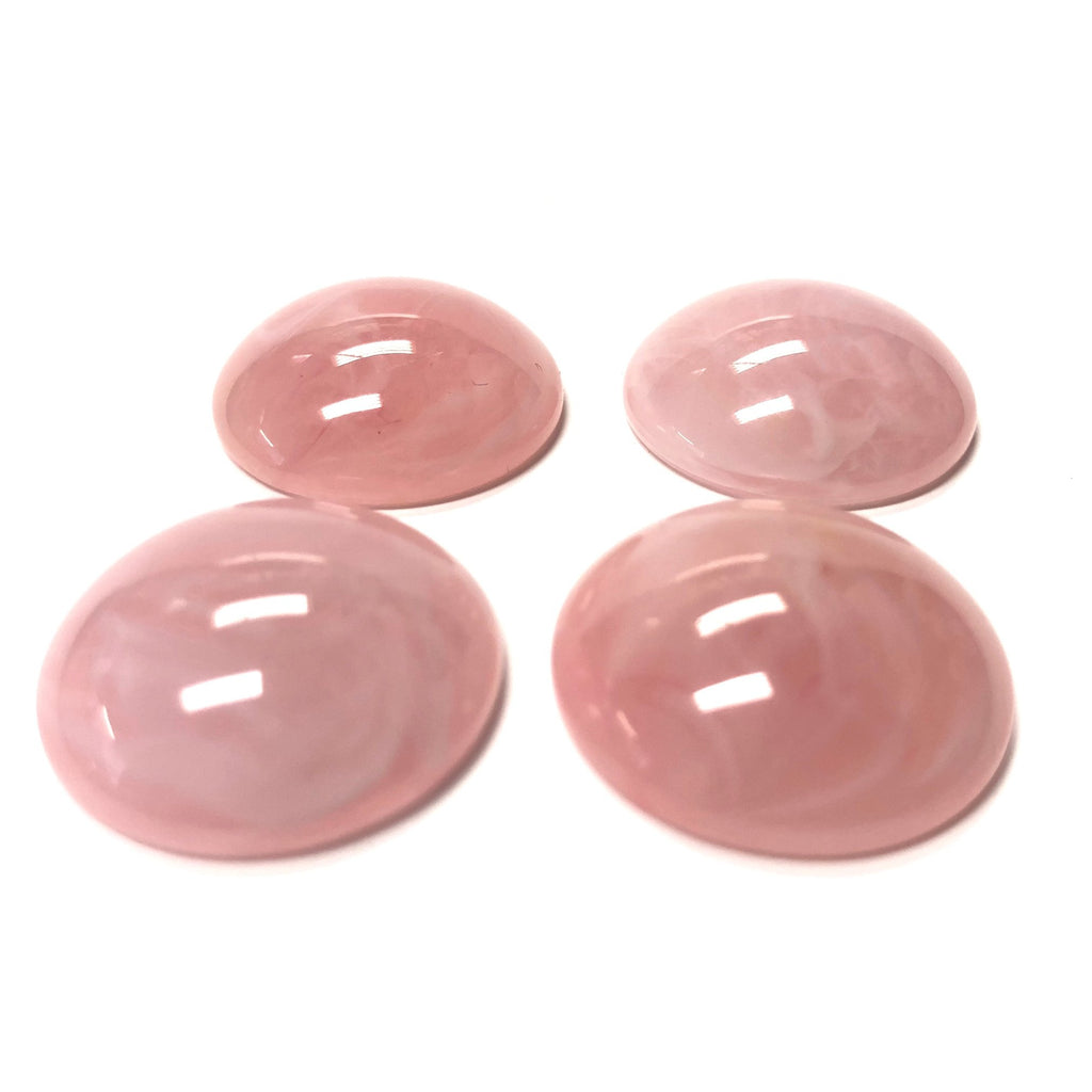 24MM Pink "Agate" Round Acrylic Cab (24 pieces)