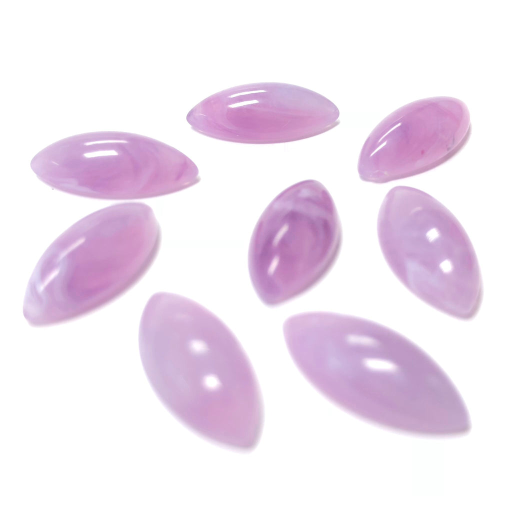 15X7MM Lilac "Agate" Navette Acrylic Cab (72 pieces)