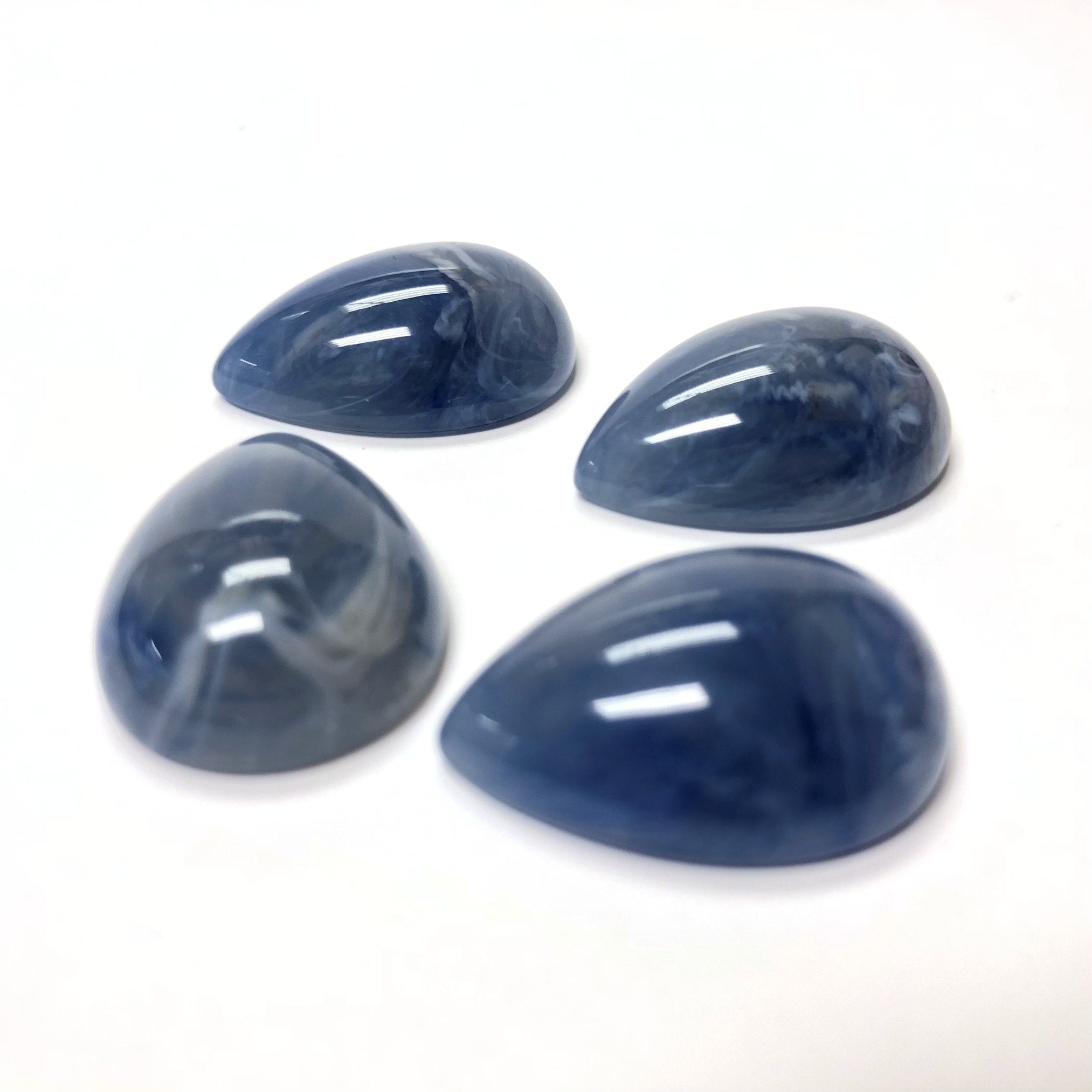 14X10MM Blue "Agate" Pear Acrylic Cab (72 pieces)