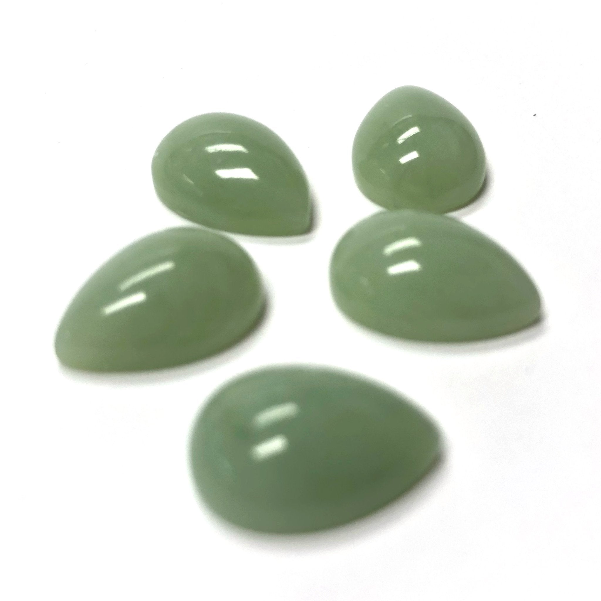14X10MM Green "Agate"Pear Acrylic Cab (72 pieces)