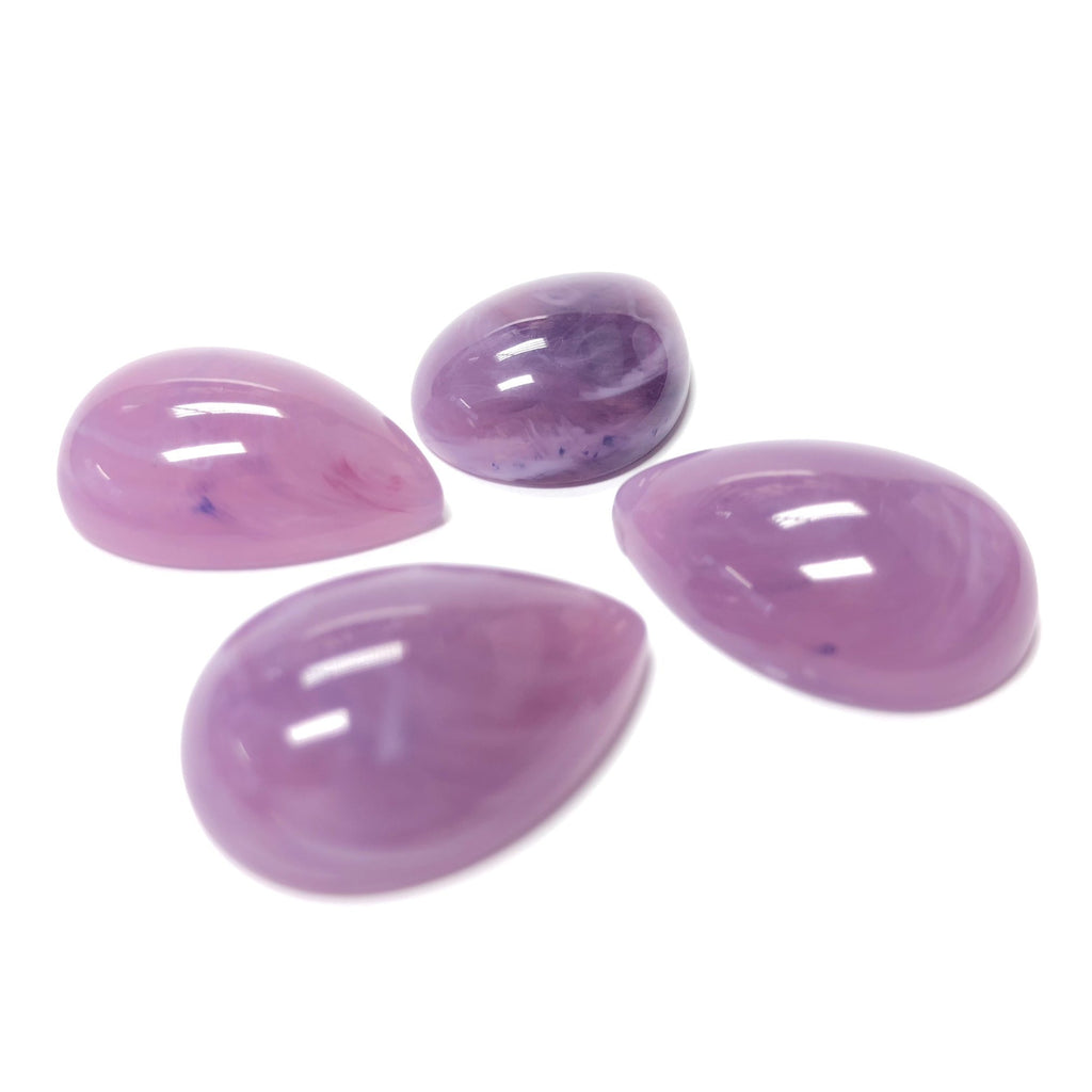 18X13MM Lilac "Agate"Pear Acrylic Cab (72 pieces)