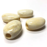 39X28MM "Ivorine" 5.8MM Large Hole Oval Acrylic Bead (12 pieces)