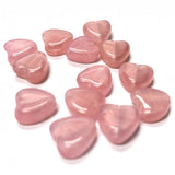 8MM Lt.Pink Quartz Glass Heart Bead (72 pieces)