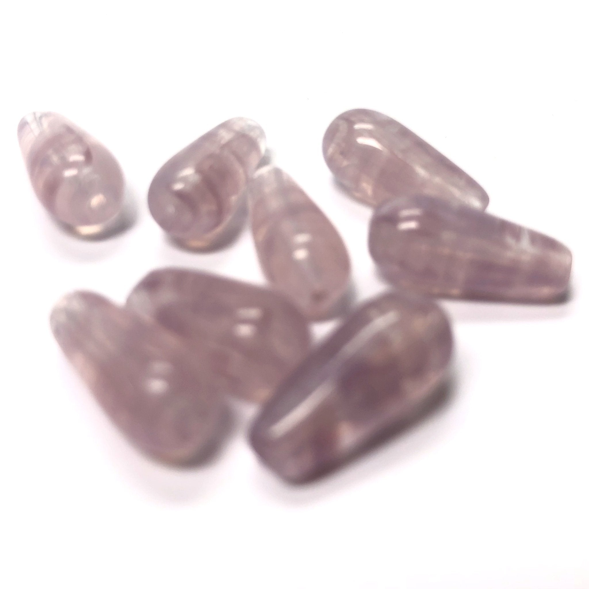 16X7MM Lt.Amy Quartz Glass Pear Bead (36 pieces)