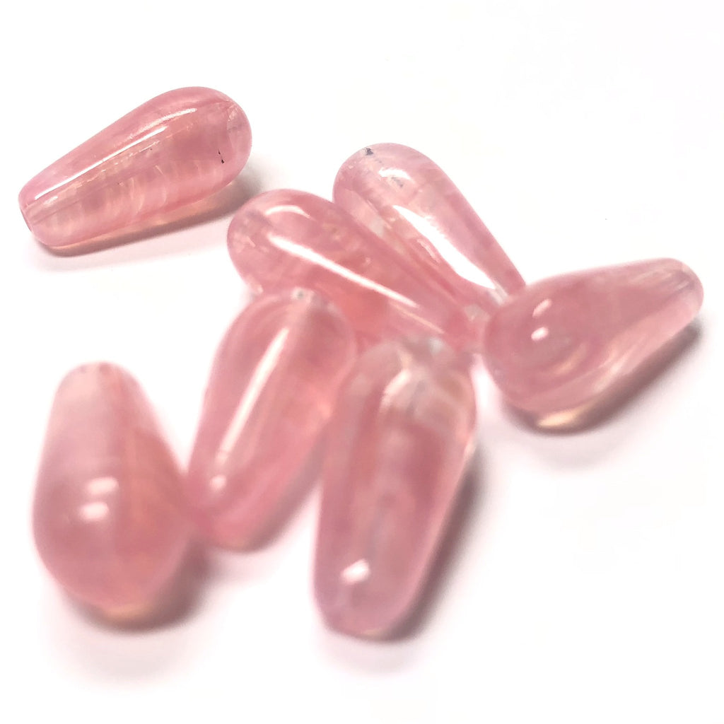 16X7MM Lt.Pink Quartz Glass Pear Bead (36 pieces)