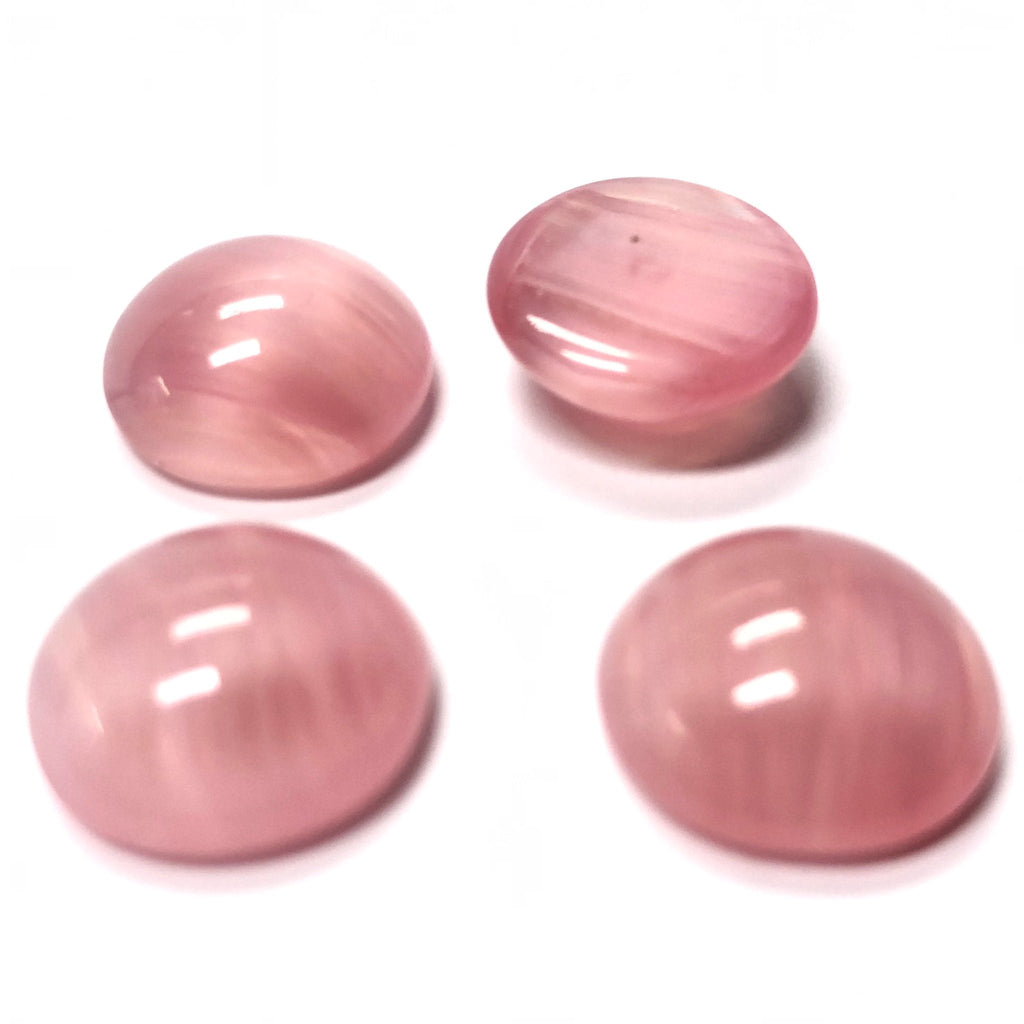 14MM Light Pink Quartz Glass Cabs (24 pieces)