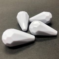 12X22MM White Faceted Pear Acrylic Bead (36 pieces)
