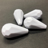 8X14MM White Faceted Pear Acrylic Bead (72 pieces)