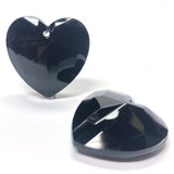 27MM Black Acrylic Faceted Heart Drop (12 pieces)