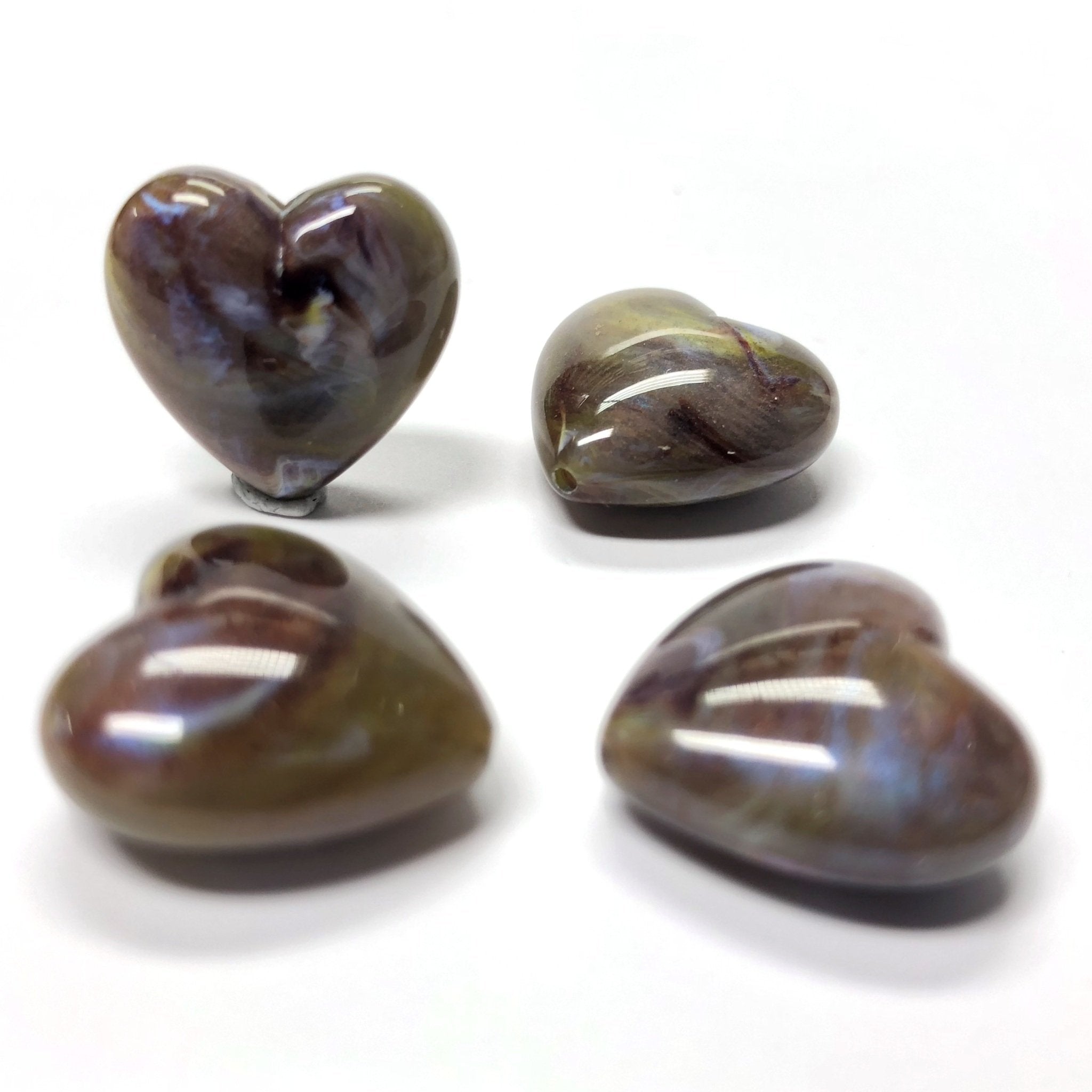 18MM Brown "Shell" Heart Acrylic Bead (36 pieces)