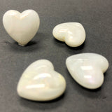 18MM Ivory "Shell" Heart Acrylic Bead (36 pieces)