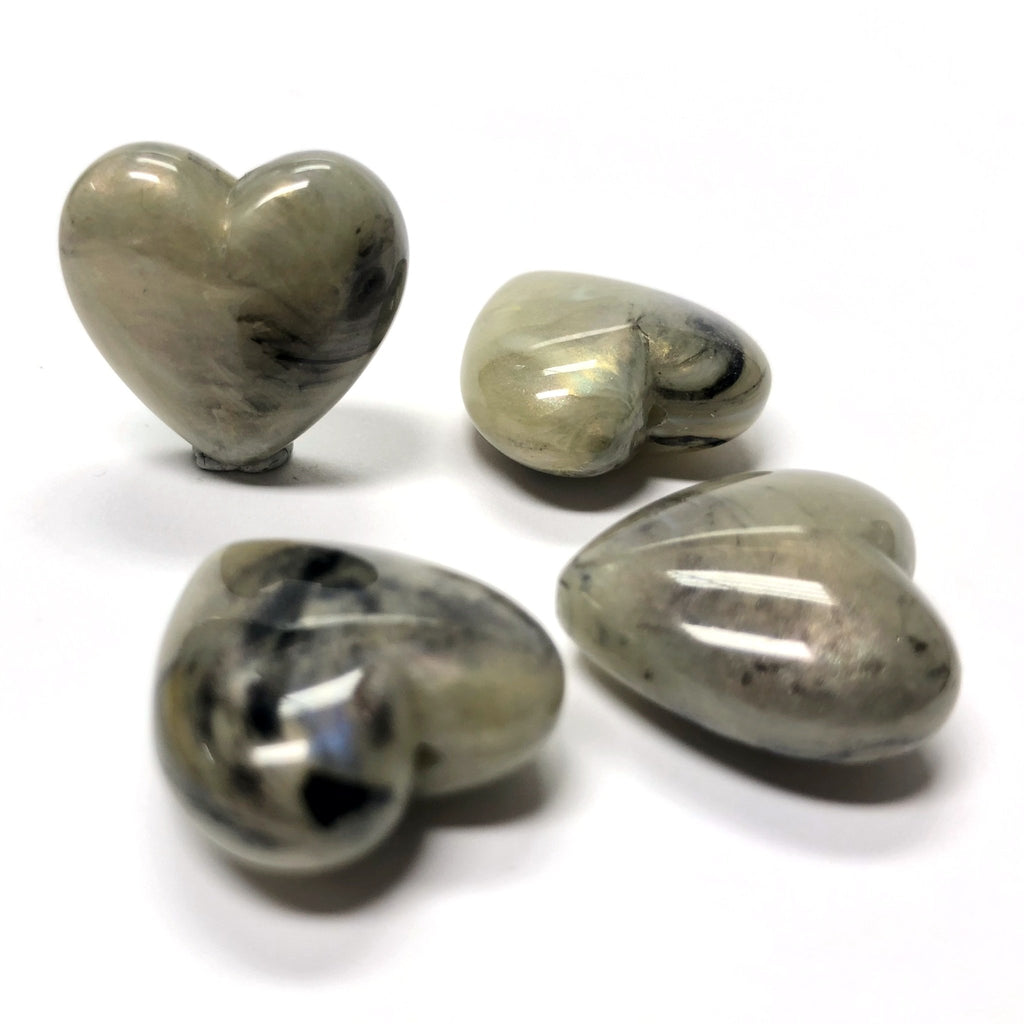 18MM Khaki "Shell" Heart Acrylic Bead (36 pieces)