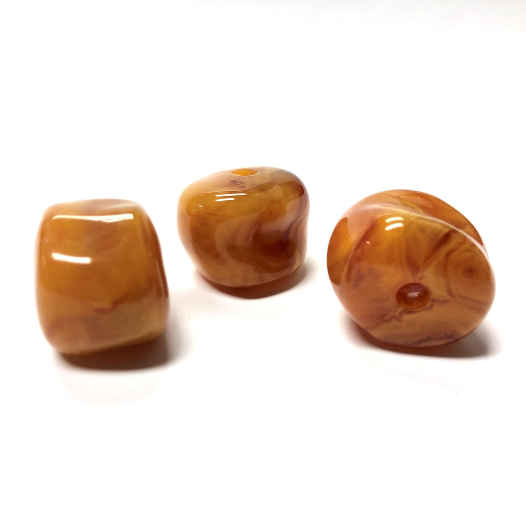 23X18MM Amber Baroque Rondel Acrylic Bead (24 pieces)